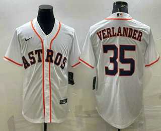 Men%27s Houston Astros #35 Justin Verlander White Stitched MLB Cool Base Nike Jersey